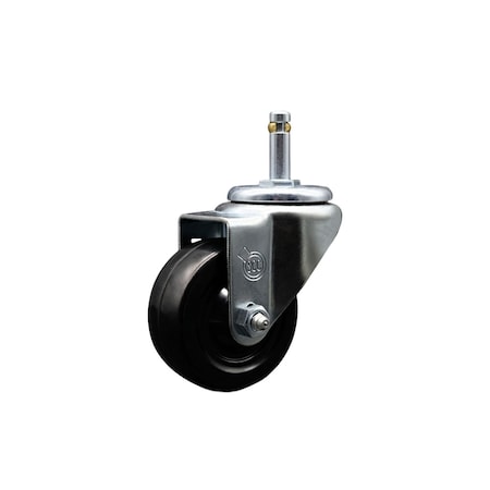Service Caster 3'' Hard Rubber Wheel Swivel 7/16'' Grip Ring Stem Caster SCC-GR20S314-HRS-716138